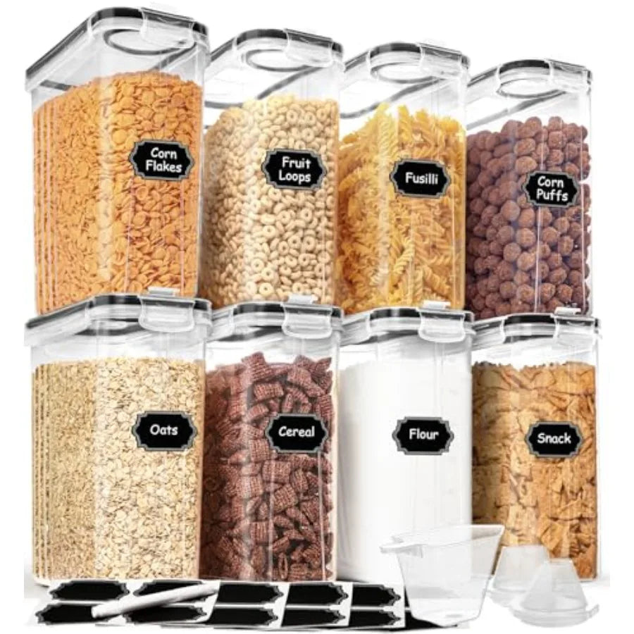 8 Piece Airtight Cereal Storage Containers With Lids For Pantry by S And B Enterprise
