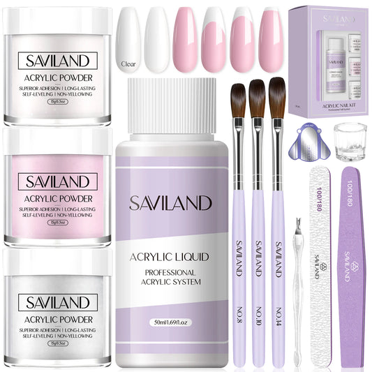 Saviland Essentials Acrylic Nail Kit For Beginners Complete Set
