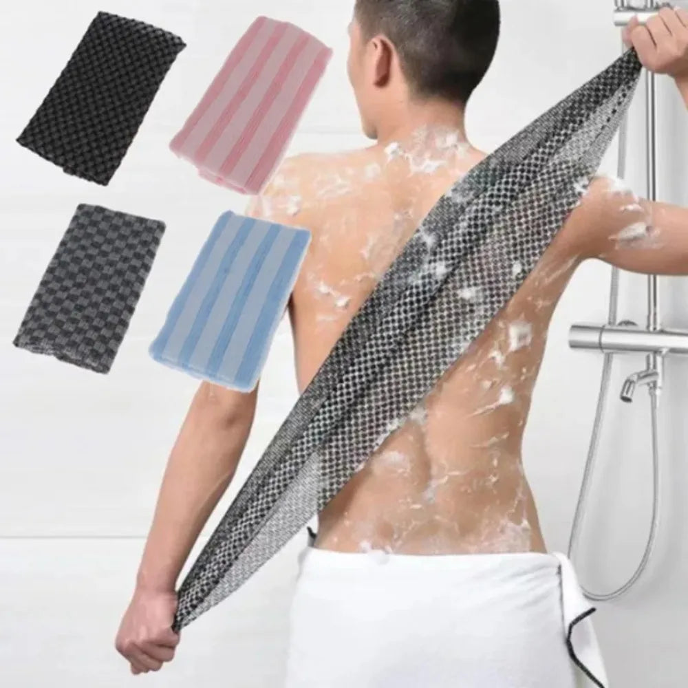 Japanese Rubbing Washcloth Bath Nylon Towel Brush for Back Towels Exfoliating Scrub Shower Sponge Body Bathroom Accessories by S And B Enterprise