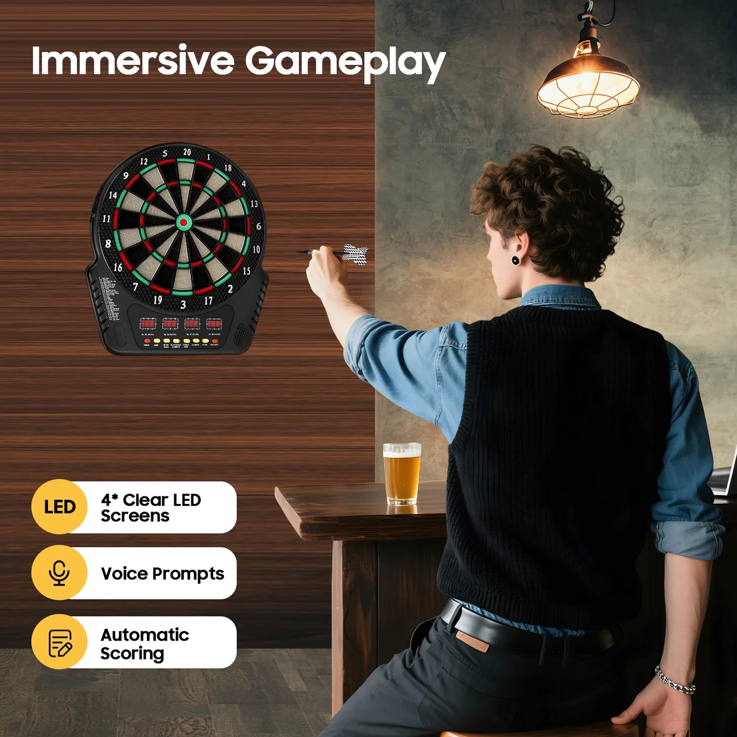 Electronic Dart Board With 27 Modes And LED Screens