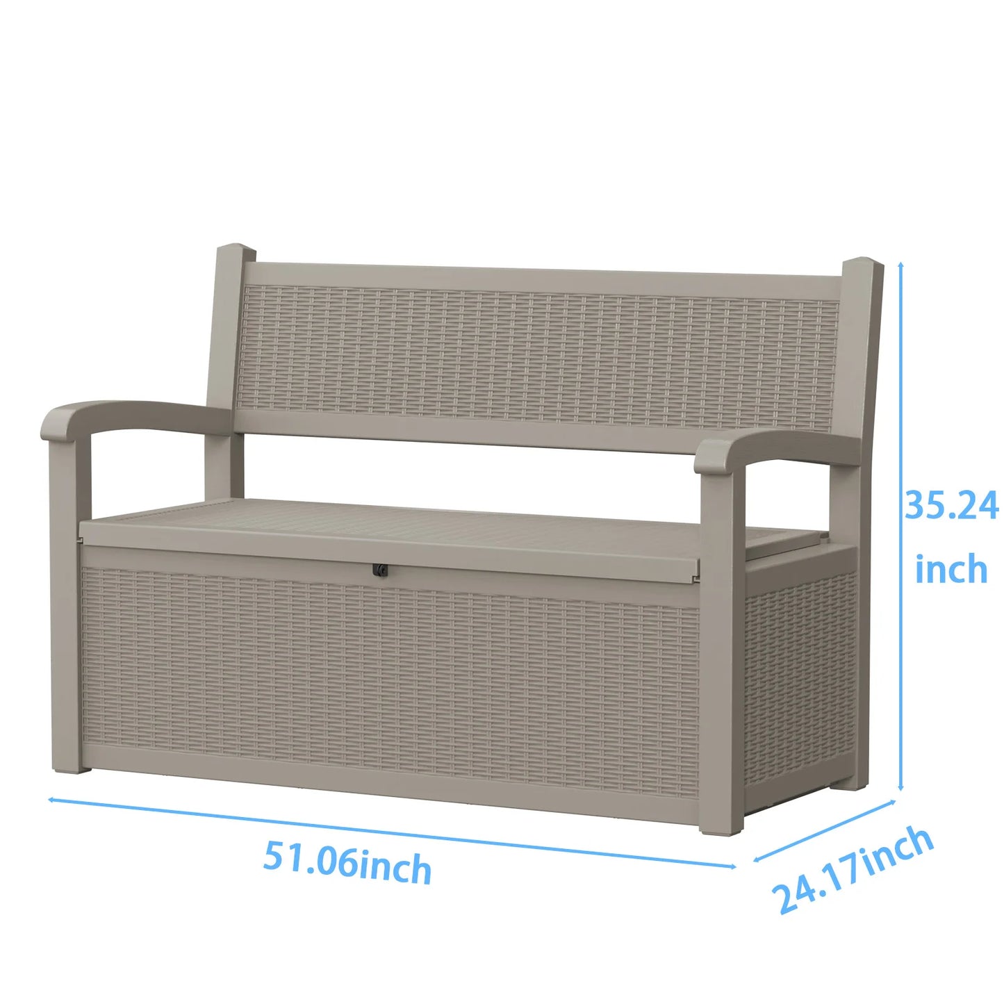 Weatherproof Resin Outdoor Storage Bench With Rattan Look by S And B Enterprise