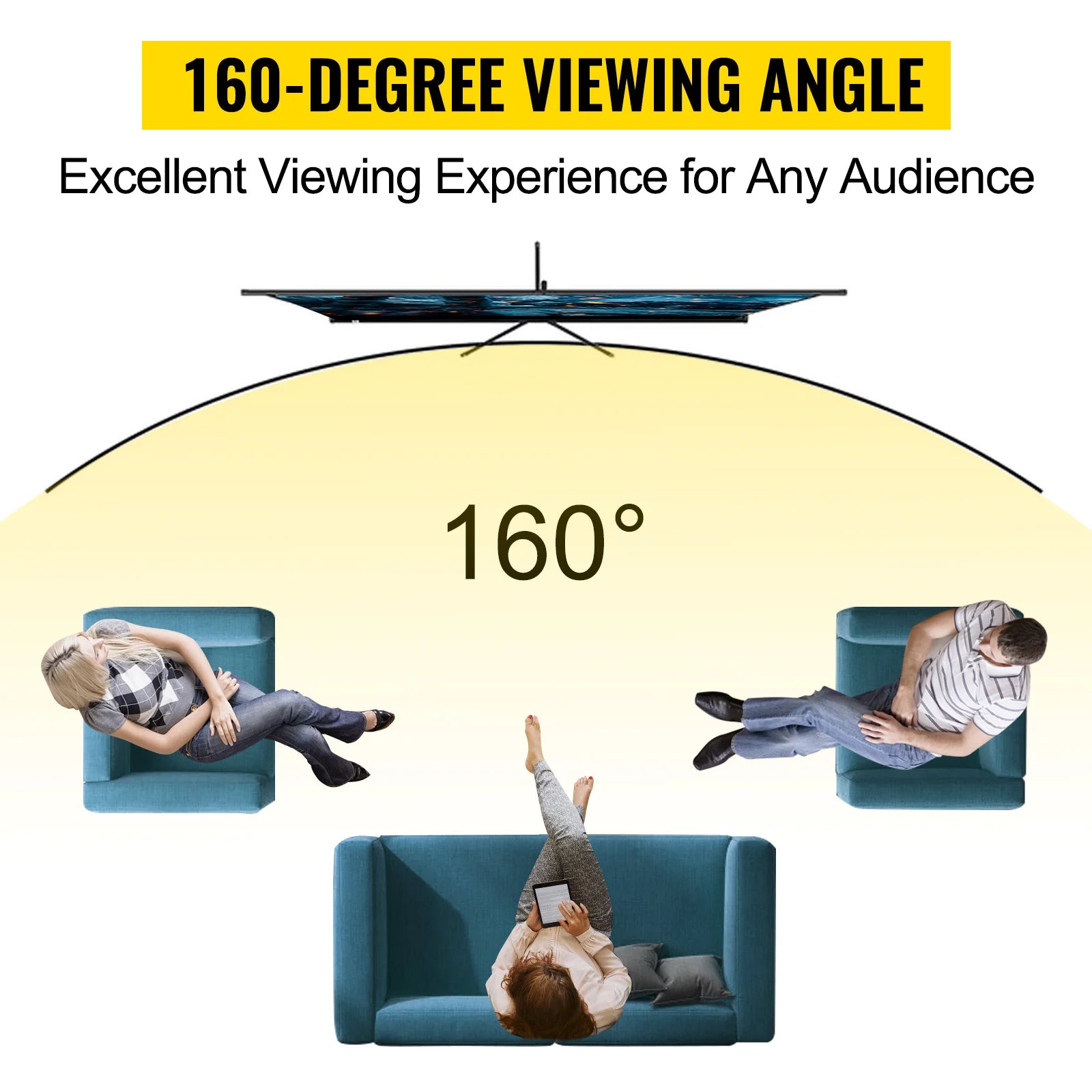 SucceBuy Tripod Projector Screen With Stand 4K HD Portable Cinema by S And B Enterprise