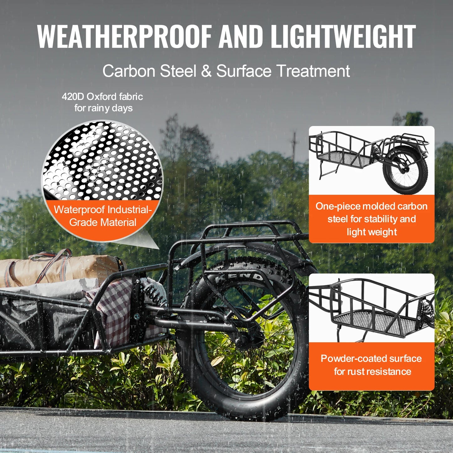 Bike Cargo Trailer With Universal Hitch Storage Cart
