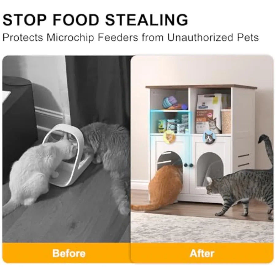 Cat Feeding Station Cabinet For Microchip Feeder Dog Proof Design