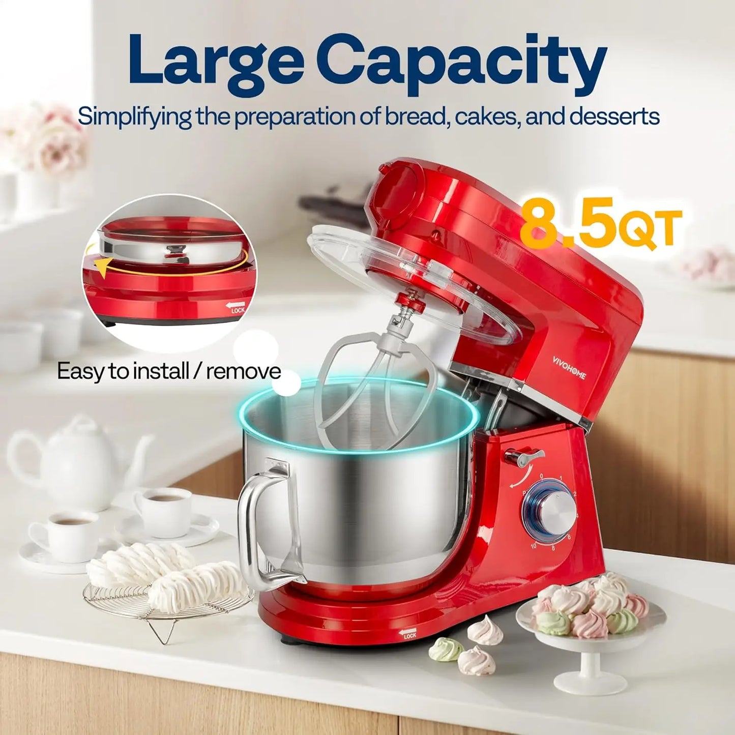6-In-1 Electric Stand Mixer With Meat Grinder And Pasta Maker