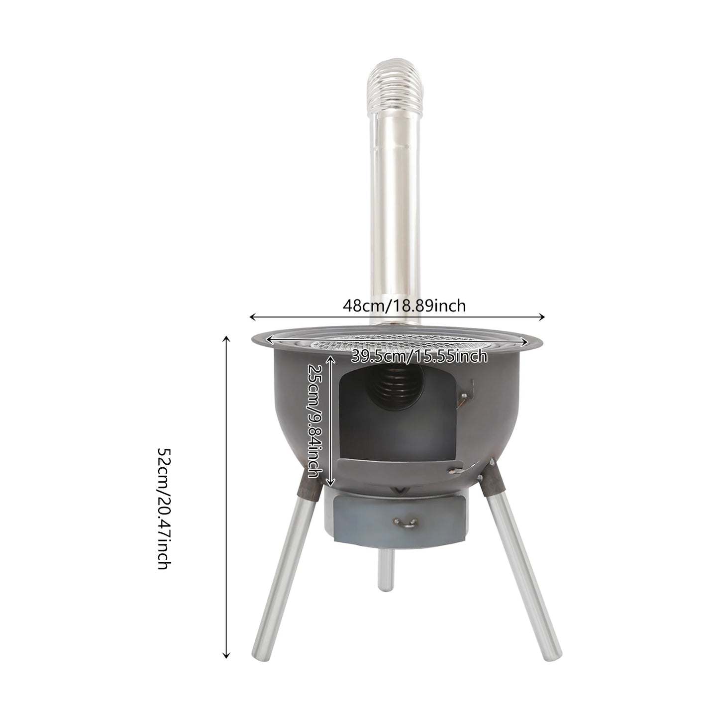 Portable Camping Wood Stove Multifunction Fire Pit with Grill Grate 3 Pot Rings Ash Tray for Outdoor Picnic Backyard BBQ Heating by S And B Enterprise