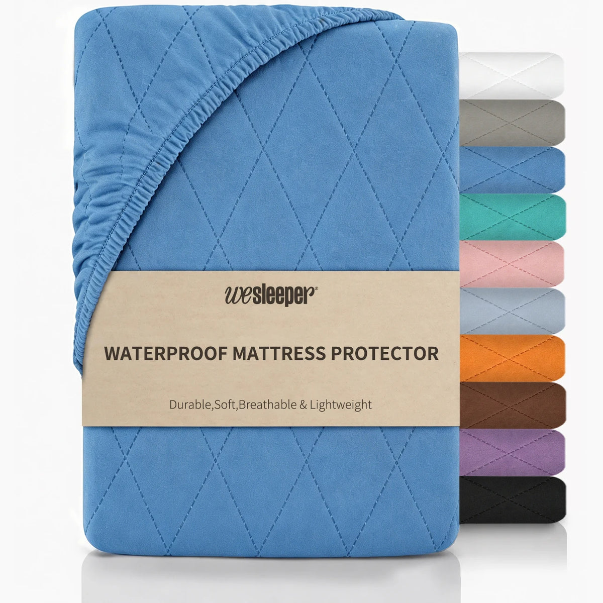 1pc Modern Soft Breathable Waterproof Bed Fitted Sheet - Lightweight, Fitted Mattress Protector For All Beds, Bedding Essentials, Minimalist Design (Excluding Pillowcases)