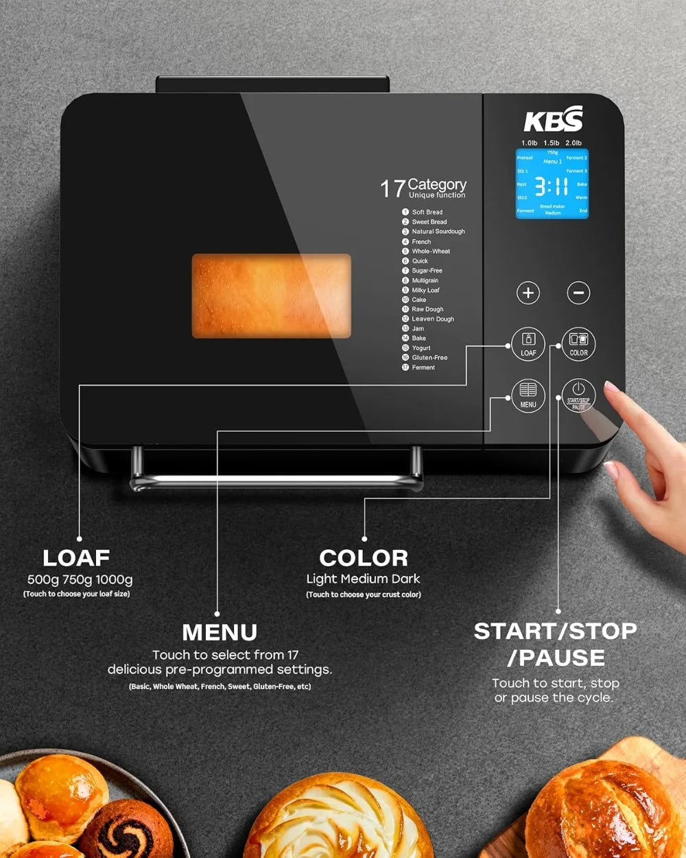 710W Convection Bread Maker With Dual Heaters And Nut Dispenser by S And B Enterprise