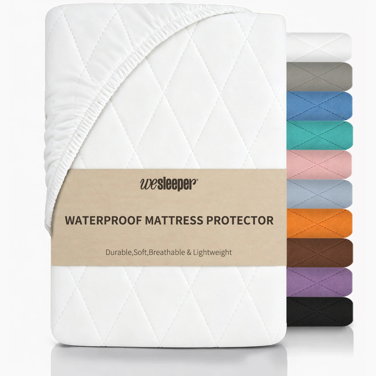1pc Modern Soft Breathable Waterproof Bed Fitted Sheet - Lightweight, Fitted Mattress Protector For All Beds, Bedding Essentials, Minimalist Design (Excluding Pillowcases)
