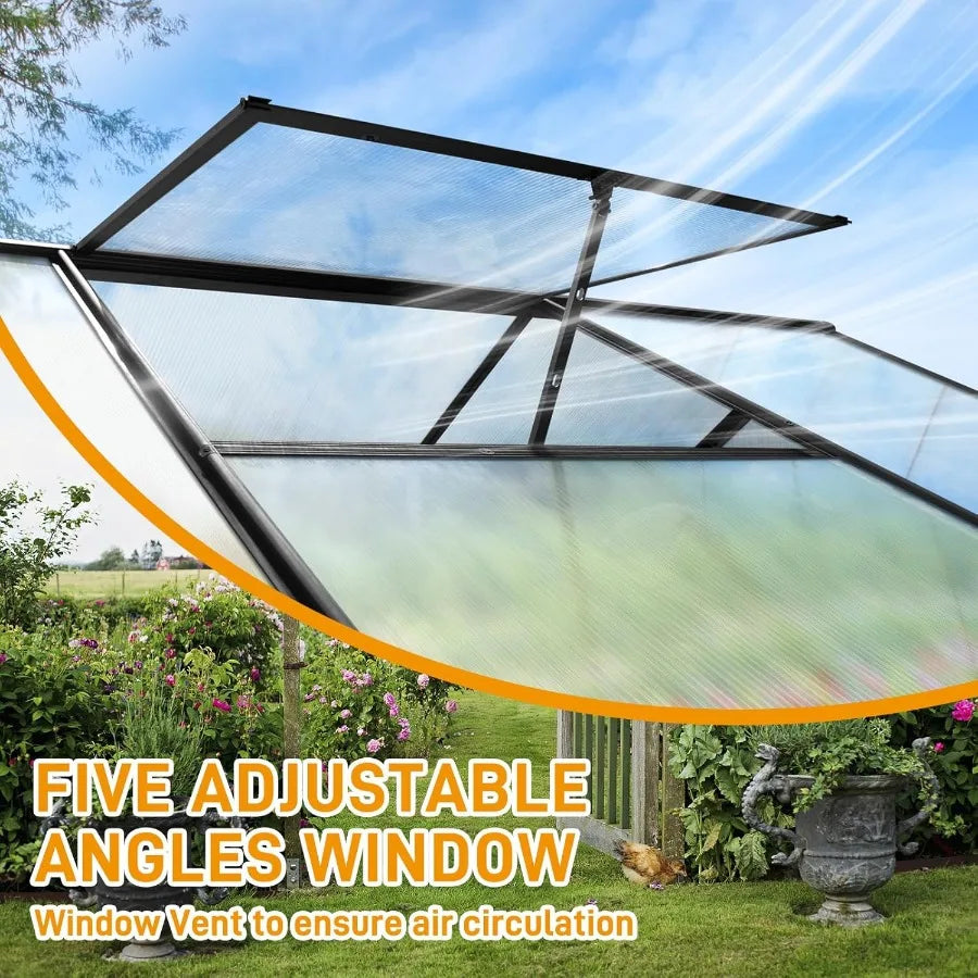 Polycarbonate Outdoor Greenhouse For Gardens Walk In Aluminum Frame