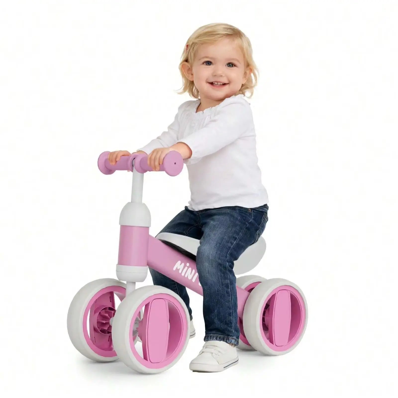 C1 Toddler Balance Bike 4-Wheel No-Pedal Ride On Toy by S And B Enterprise