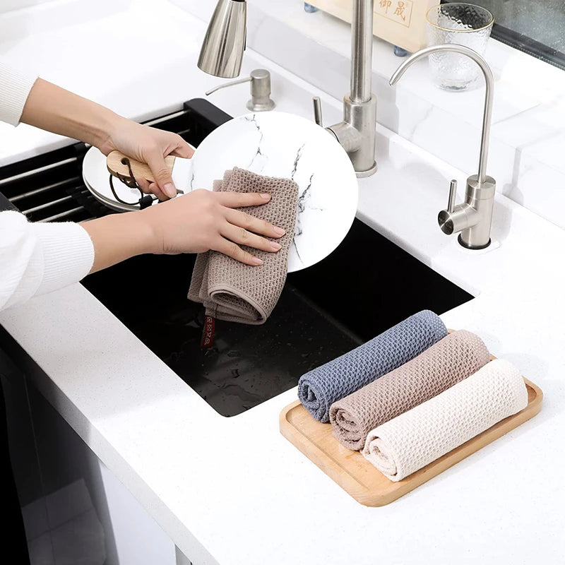 100 Percent Cotton Dishcloth Ultra Soft Absorbent Kitchen Towel by S And B Enterprise