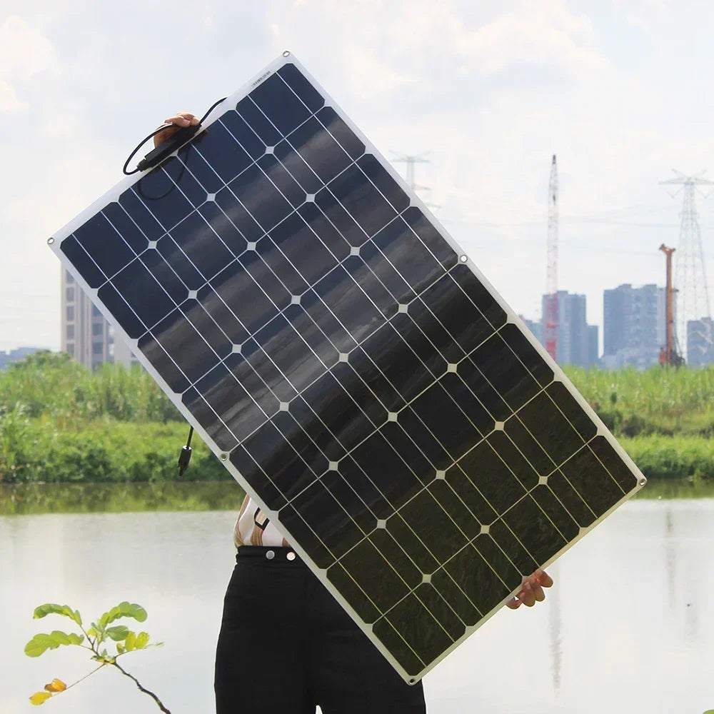 ASUNERGE 12V flexible black monocrystalline solar panel by S And B Enterprise, bendable for RVs