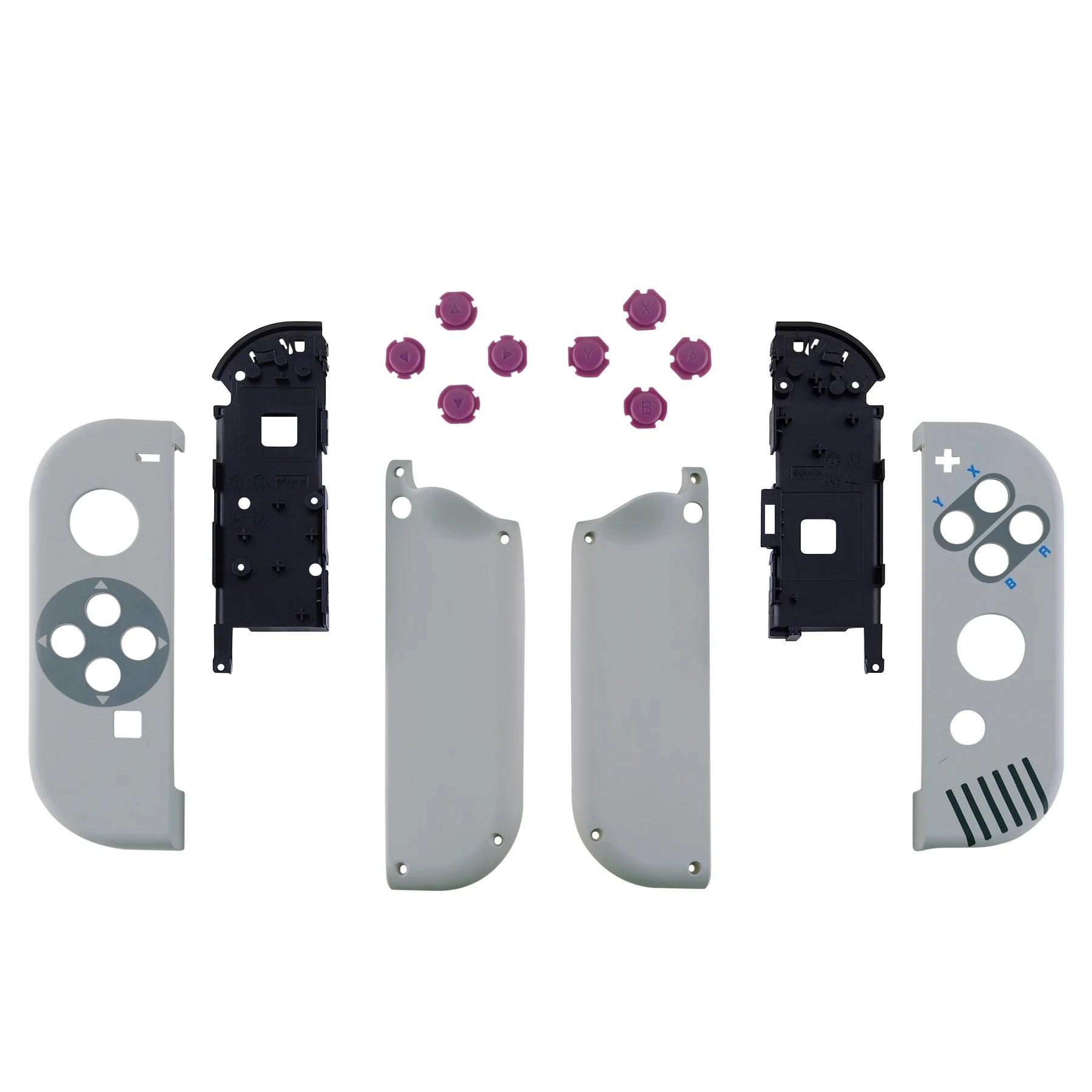 eXtremeRate Custom Patterned Controller Housing Shell Case with Full Set Buttons for NS Switch JoyCon & OLED Joycon - Wood Grain by S And B Enterprise