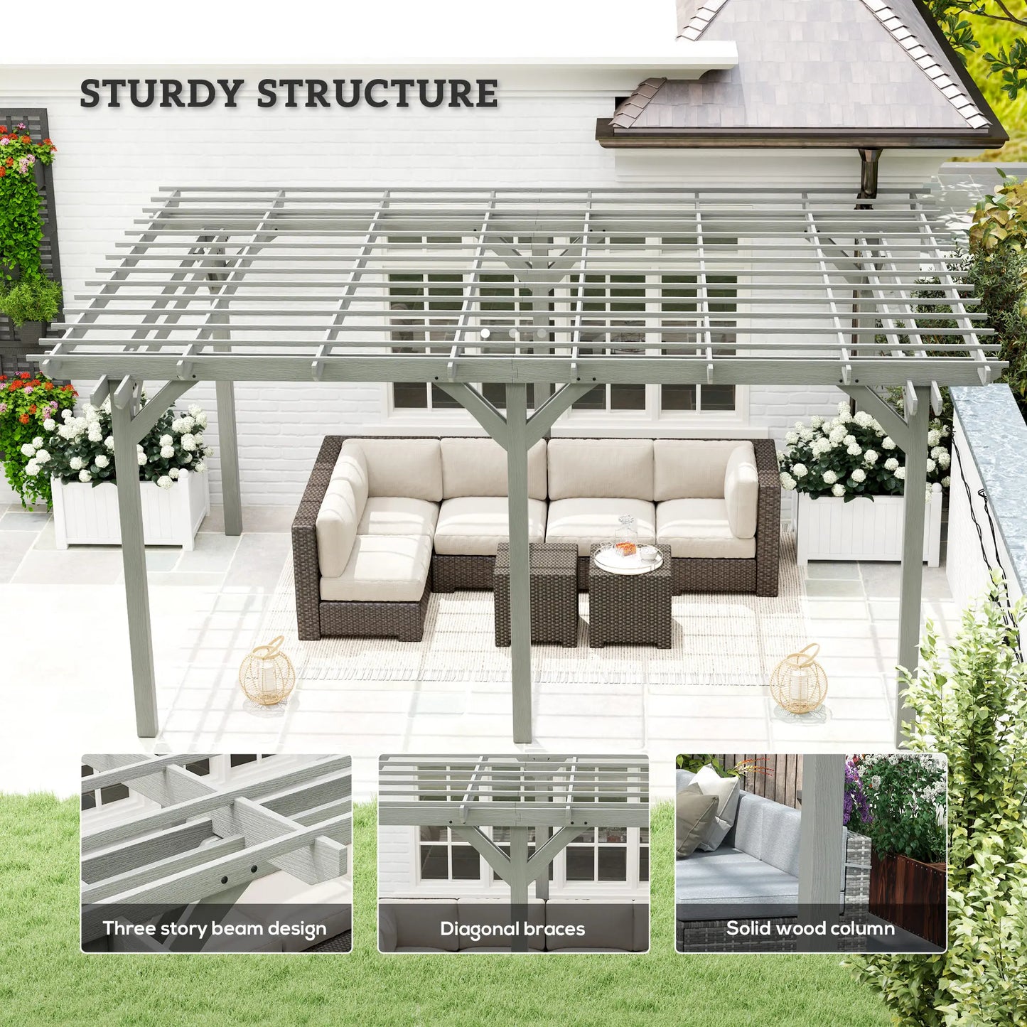 Wooden Pergola Outdoor Gazebo With Stable Structure by S And B Enterprise