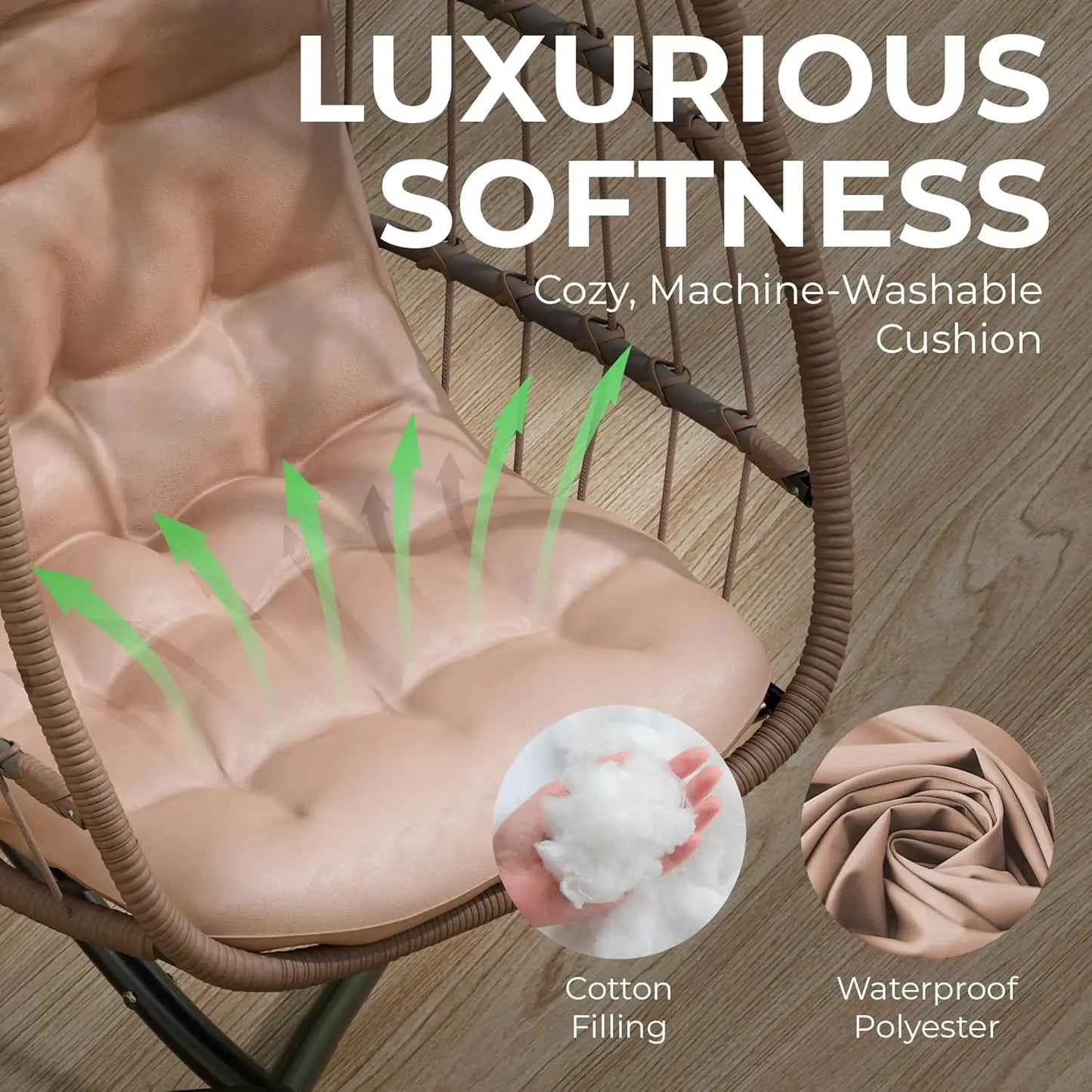 Hanging Egg Chair With Stand For Indoor And Outdoor Relaxation