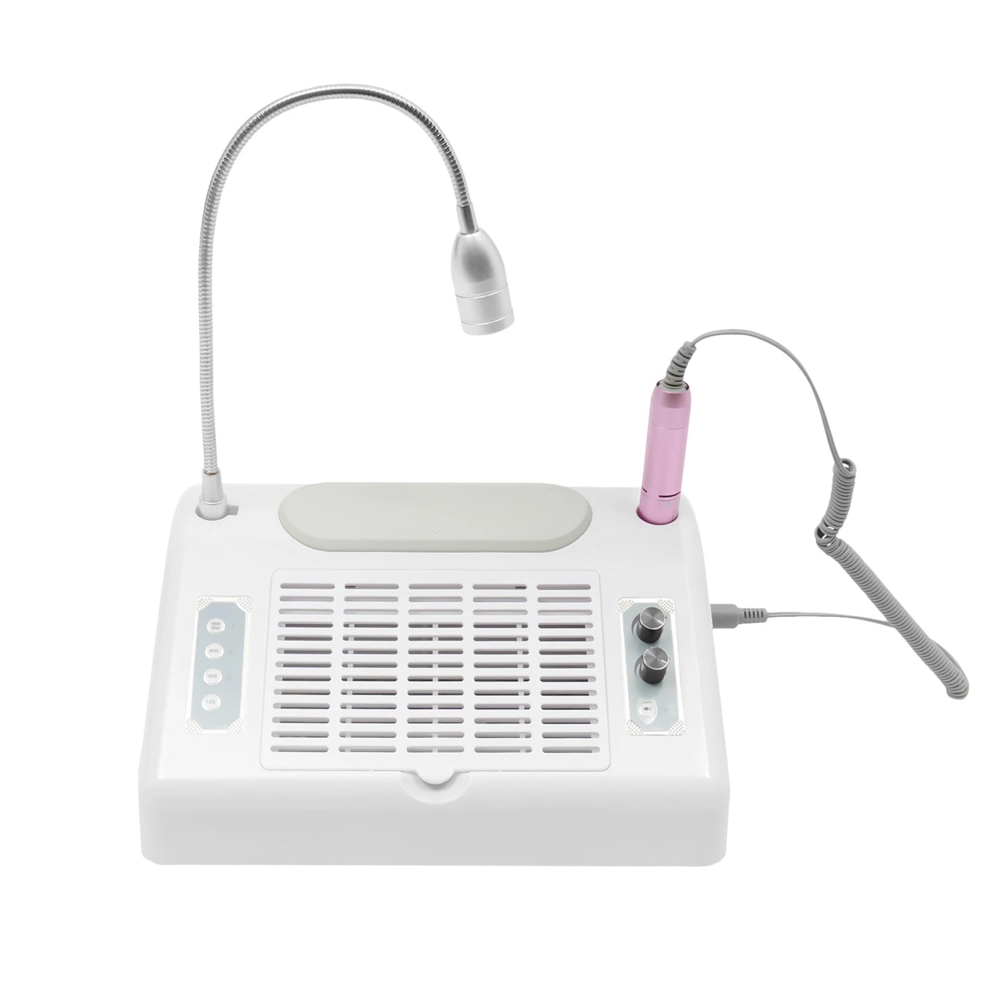 5-in-1 Professional Nail Drill Machine with Vacuum, LED Lamp, Dust Collector & Curing Light for Home Salon Manicure Pedicure