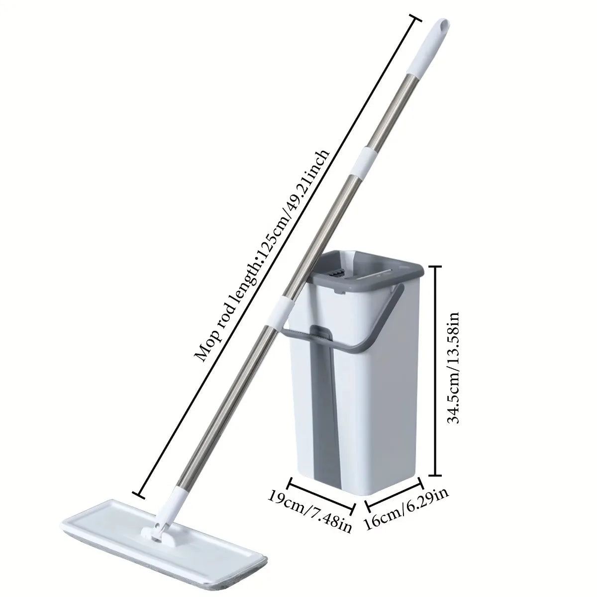 Wash and Edge Separate Flat Mop Set with Bucket by S And B Enterprise; 360° rotating wet/dry mop