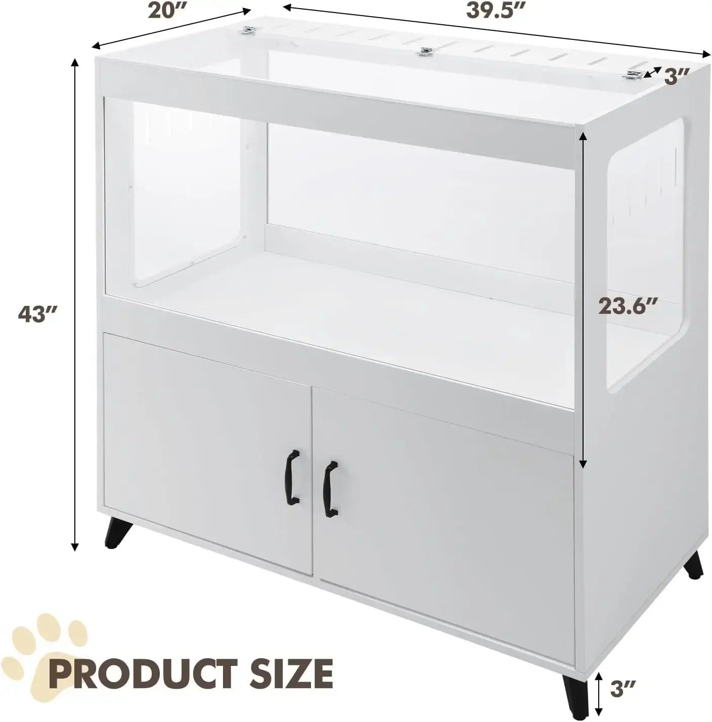 Hamster Cage Cabinet With Storage And LED Lighting