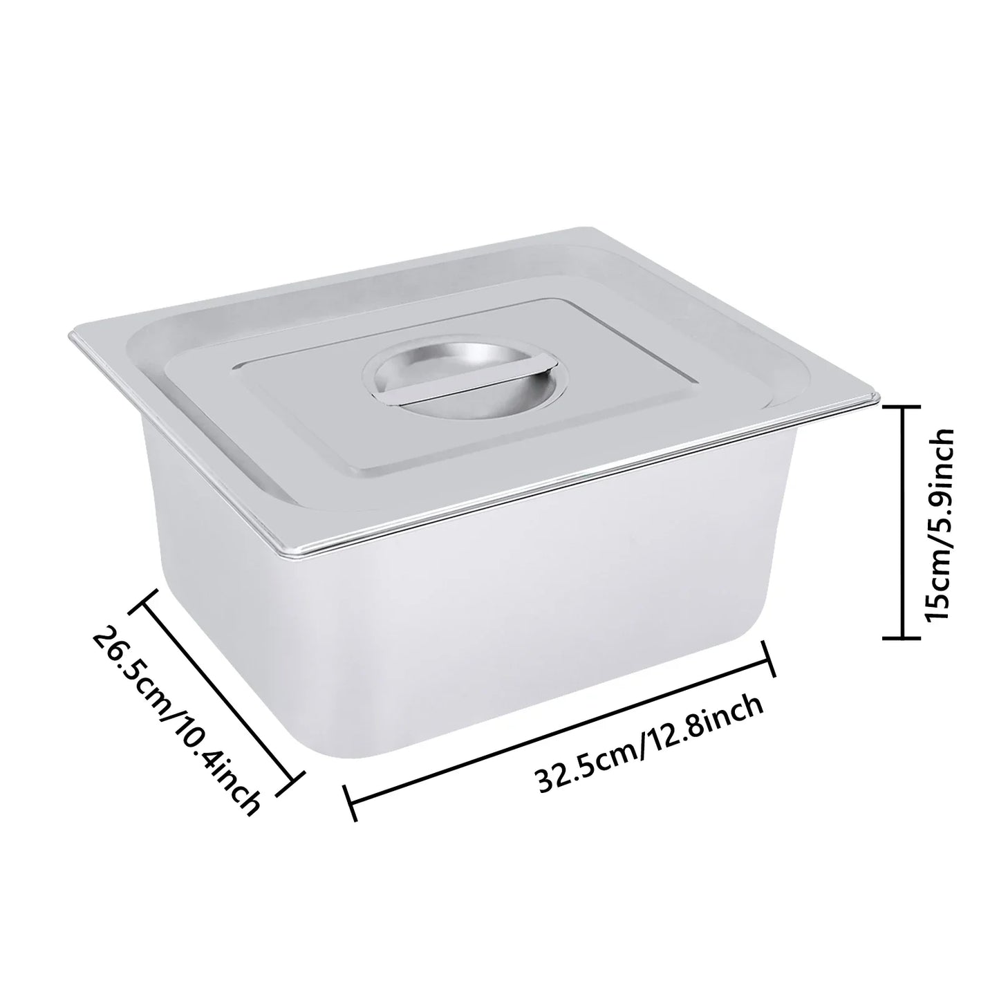 Stainless Steel Steam Table Pans Set With Lids 4-Piece