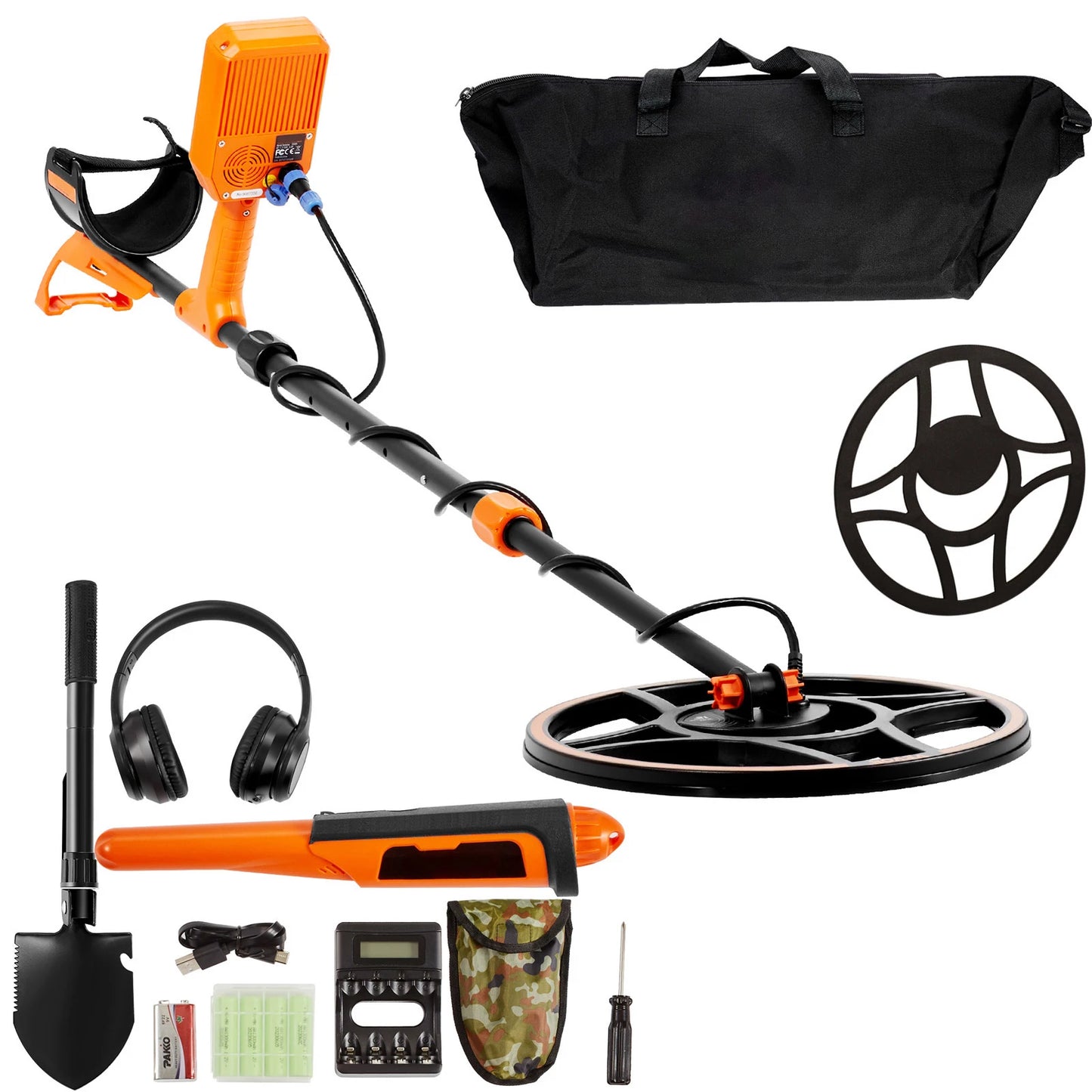 SucceBuy Professional Rechargeable Metal Detector With IP68 Waterproof Coil