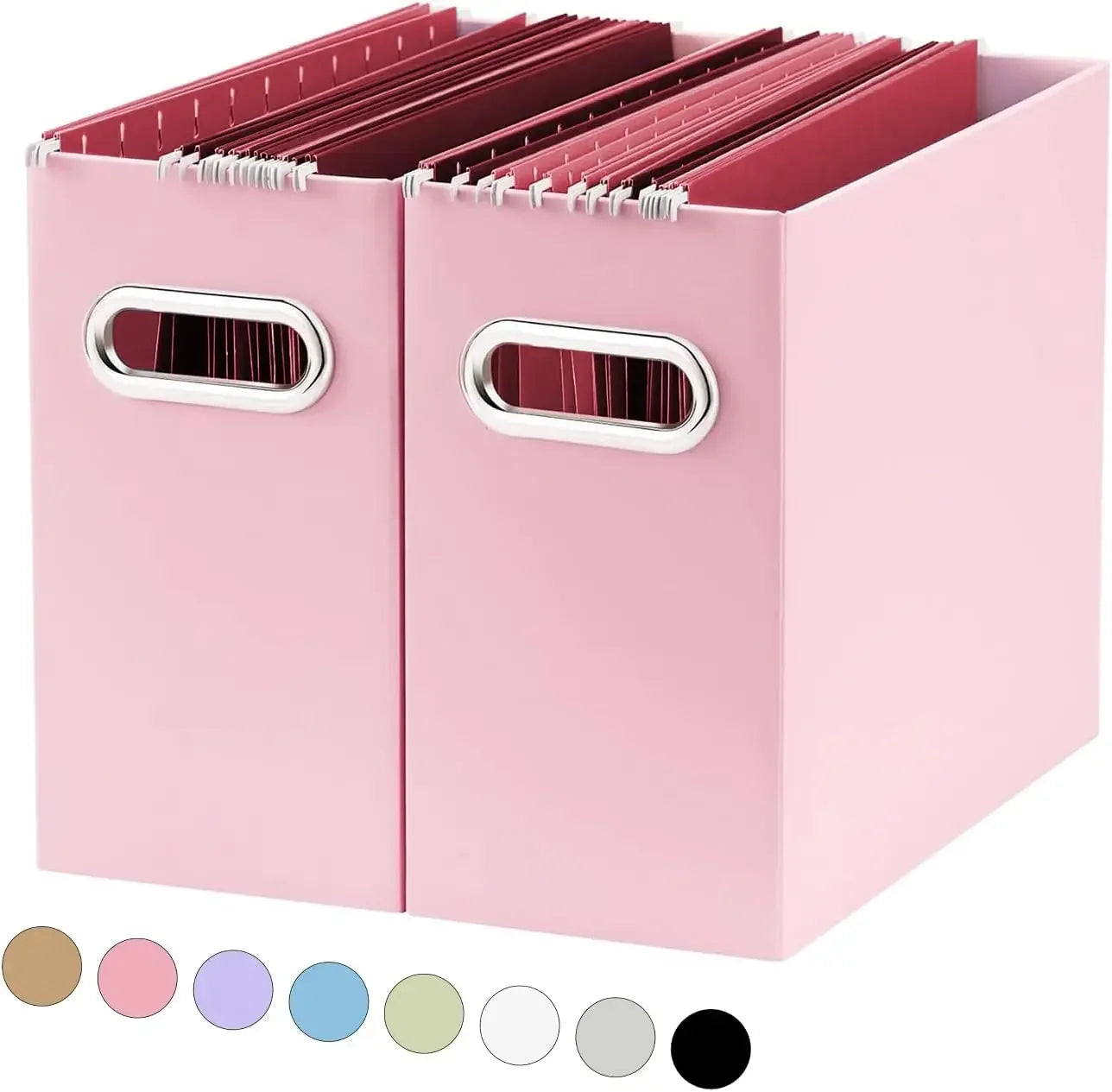 Collapsible File Organizer Box With Portable Handle For Office