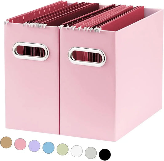 Collapsible File Organizer Box With Portable Handle For Office