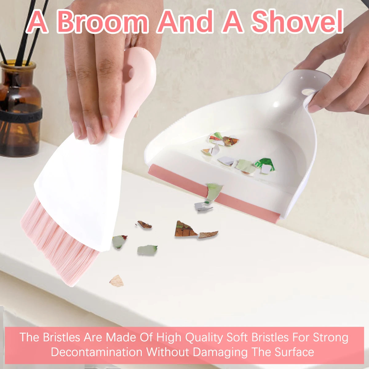 Mini Dustpan And Brush Set Desktop Cleaning Kit For Office Desk by S And B Enterprise