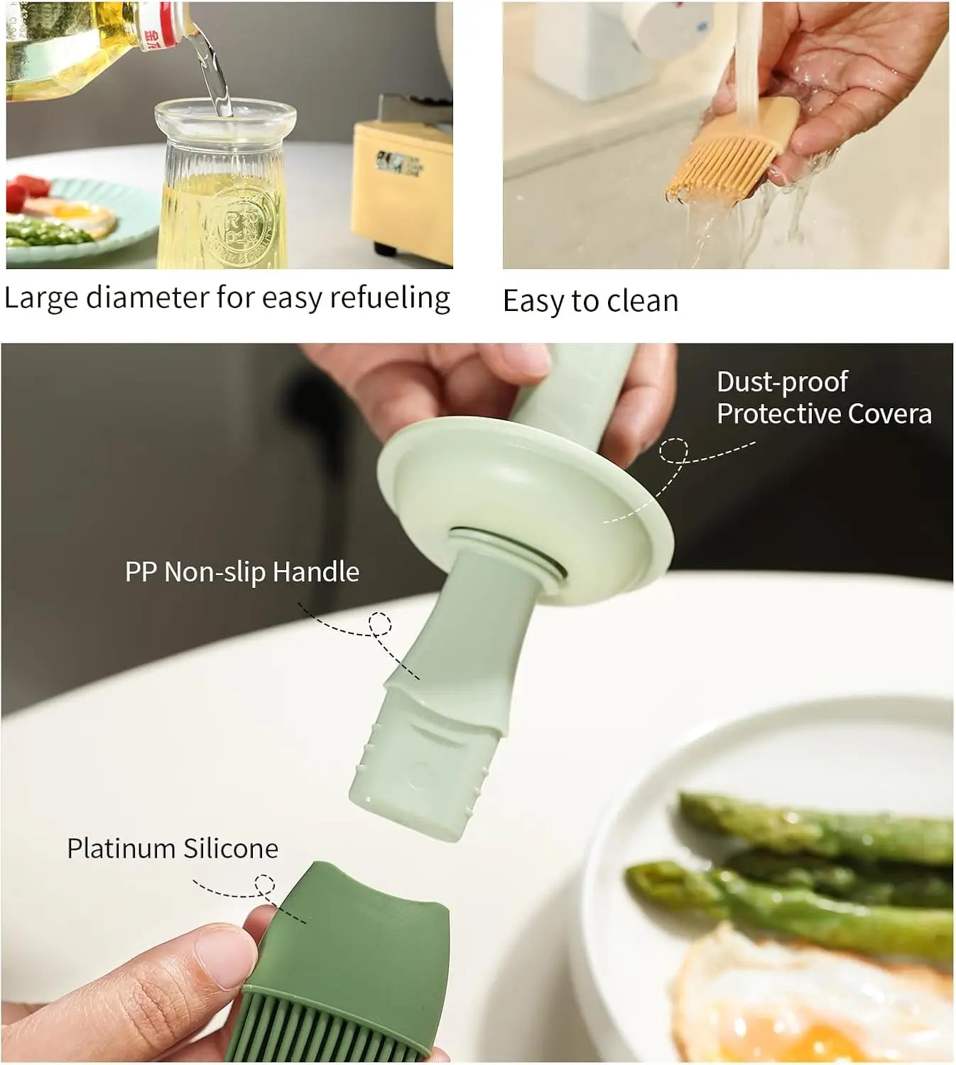 3-in-1 Oil Dispenser With Brush For Cooking And Grilling by S And B Enterprise