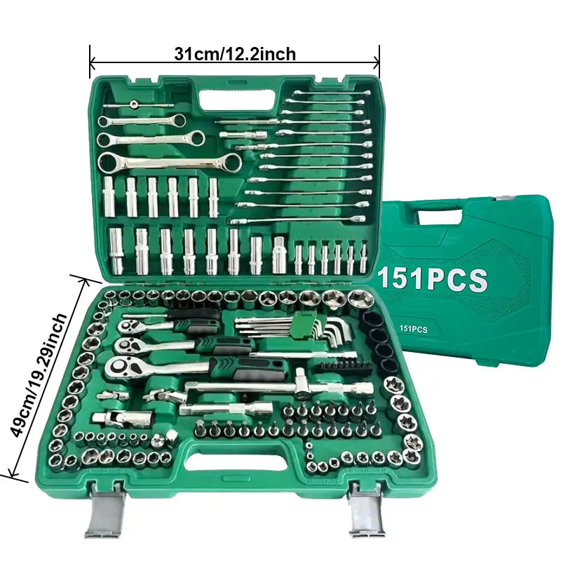 151-Piece Premium Automotive Tool Kit With Ratchet Torque Wrench