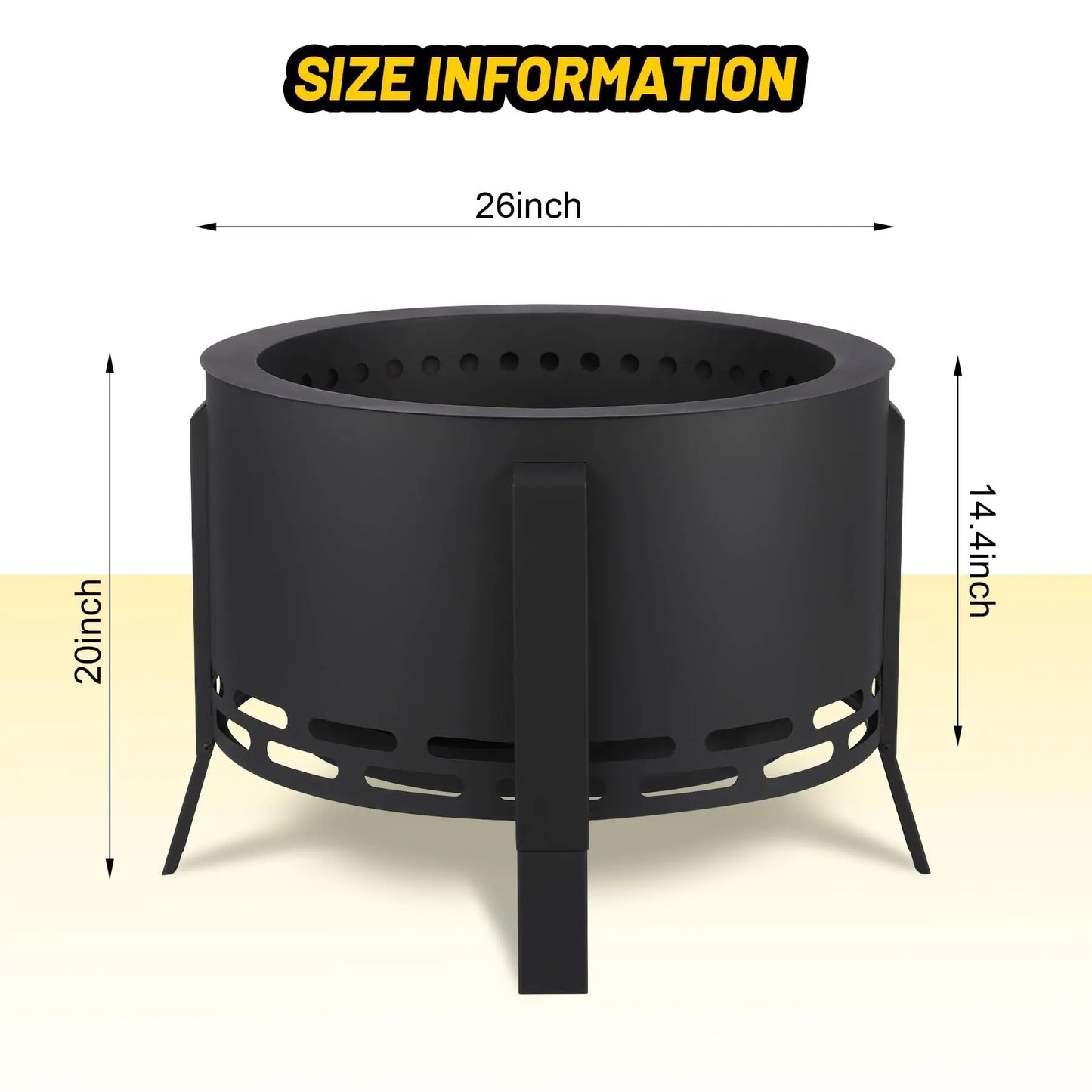 HiMISS Portable Smokeless Fire Pit With Poker