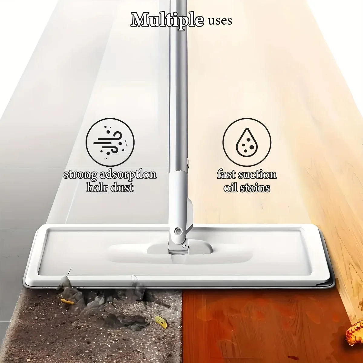 Wash and Edge Flat Mop Set by S And B Enterprise with 360° rotating head for wet/dry cleaning on hardwood/tile floors