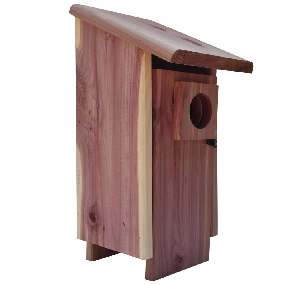 Red Cedar Bluebird House Nesting Box With Ventilated Mounting Pole