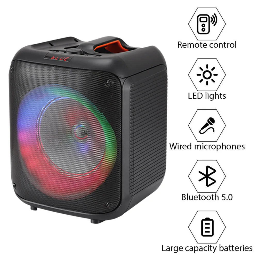 CURUK 6000W Portable Bluetooth Speaker With LED Lights And Mic