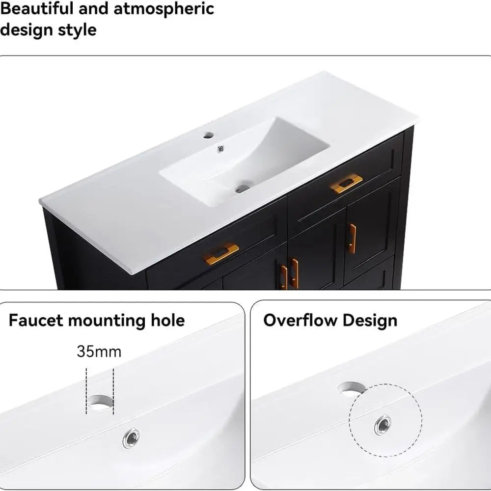 Freestanding Modern Bathroom Vanity With Sink Cabinet And Drawers by S And B Enterprise