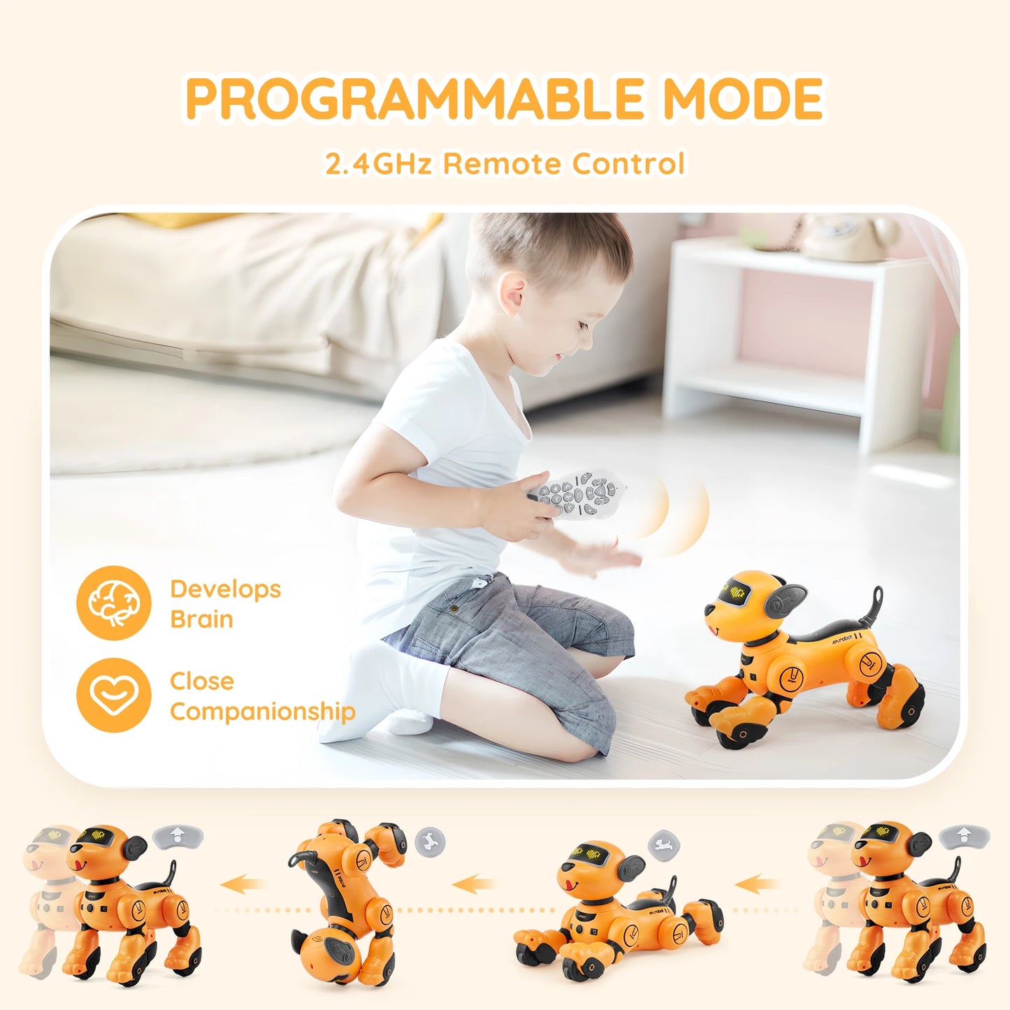 SucceBuy RC Robot Dog Toy Programmable Smart Robotic Pet
