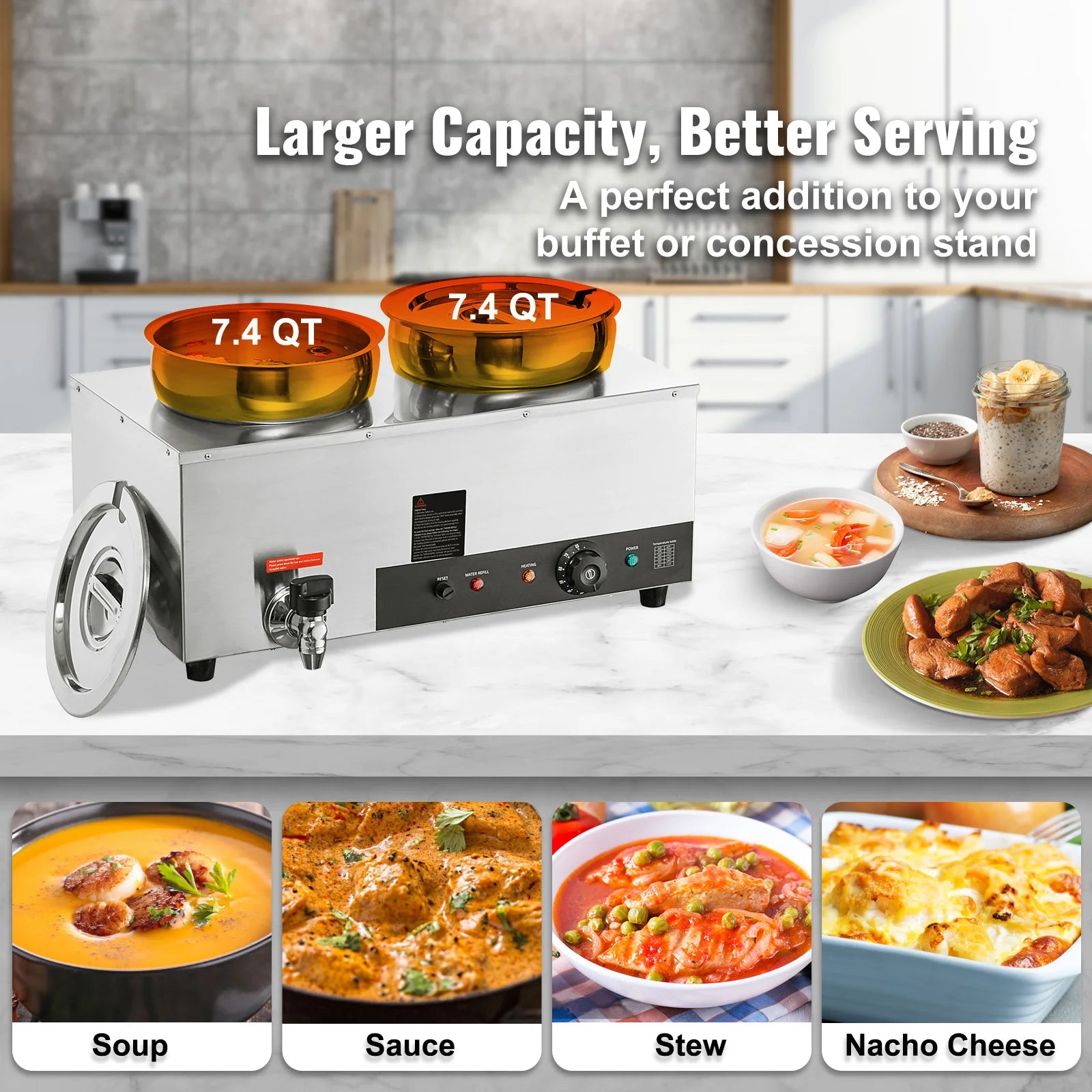 SucceBuy Electric Soup Warmer Stainless Steel Commercial Kitchens by S And B Enterprise