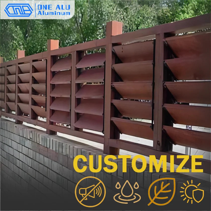 Outdoor Aluminum Louver Fence Panels Modern Privacy Security Fence by S And B Enterprise