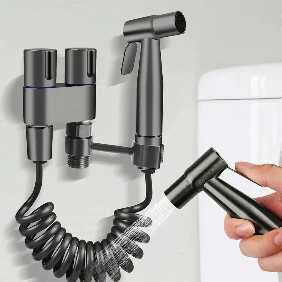 Toilet Bidet Sprayer Shattaf With Angle Valve Hose Hygienic Kit by S And B Enterprise