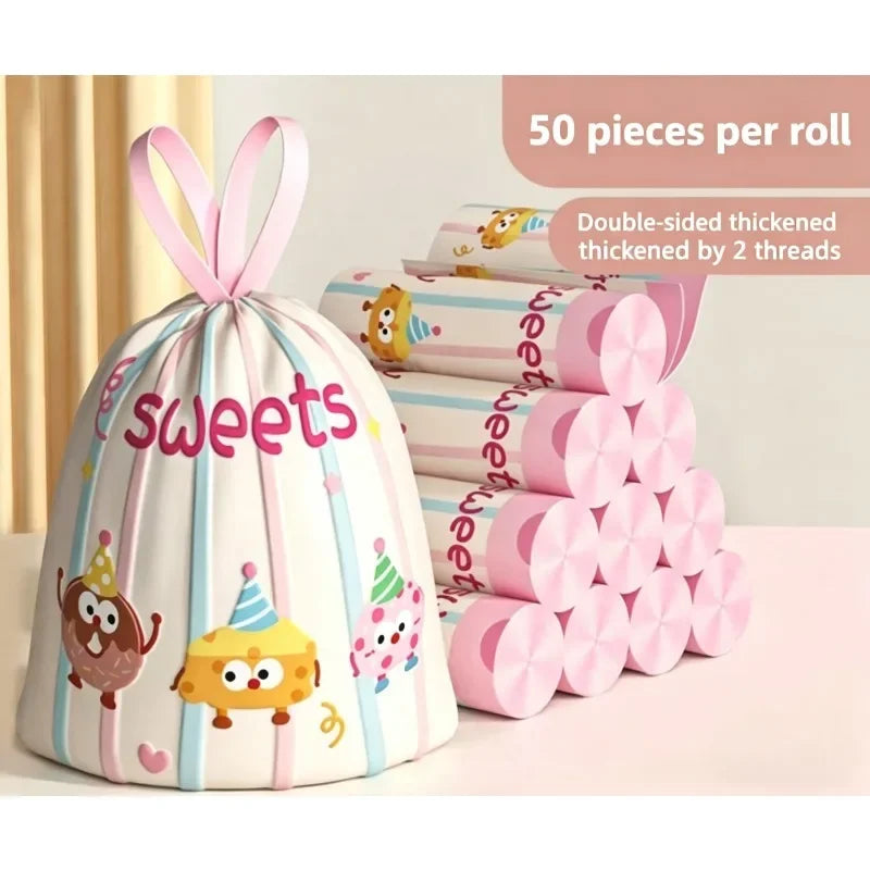 Scented Drawstring Trash Bags 50 Pack Thickened High Density Multipurpose