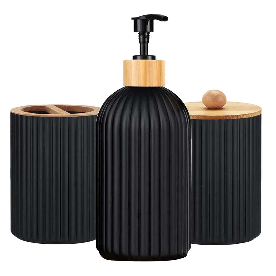 Bathroom Countertop Hand Soap Dispenser And Cotton Ball Organizer