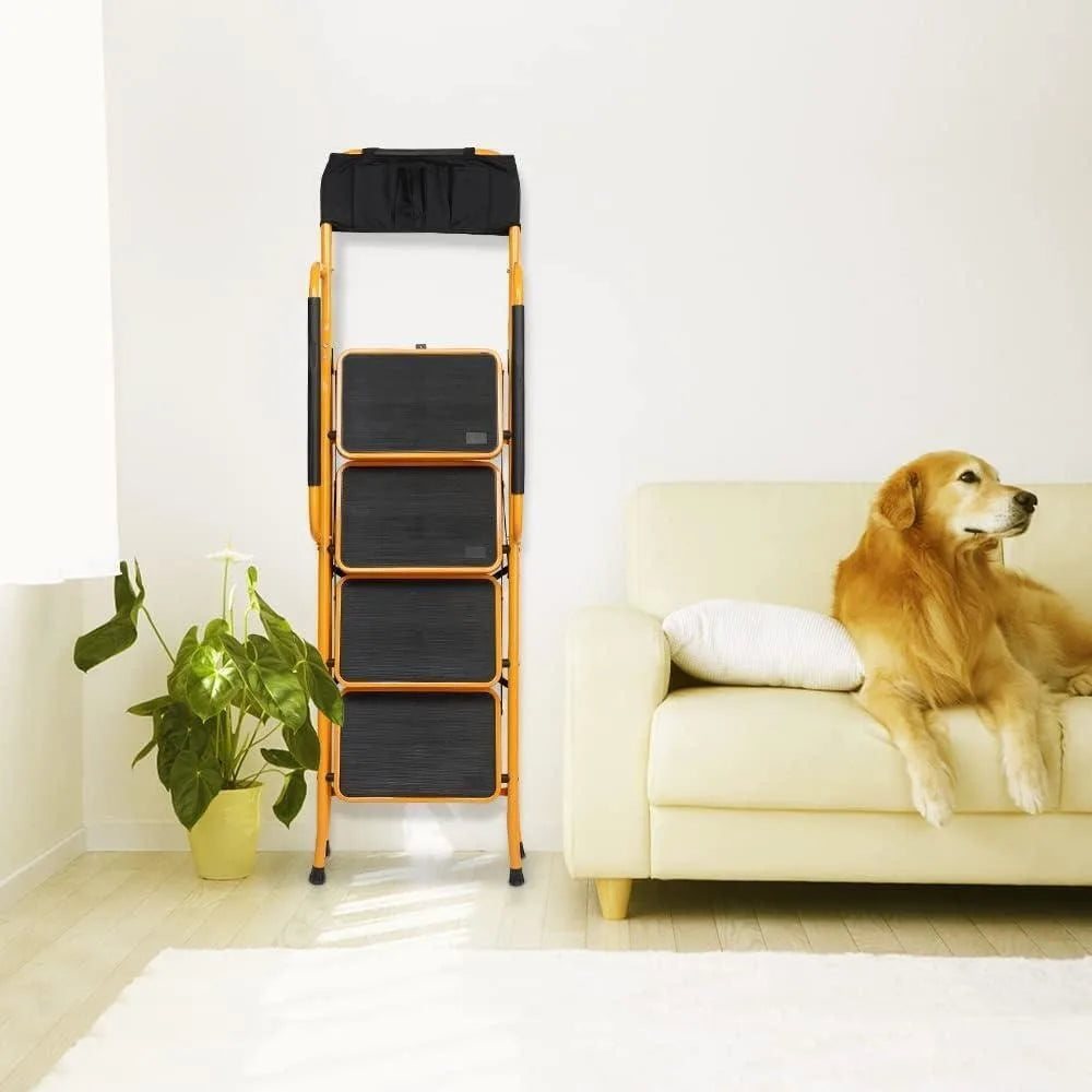 Folding Step Ladder With Handrails, 330lb Capacity