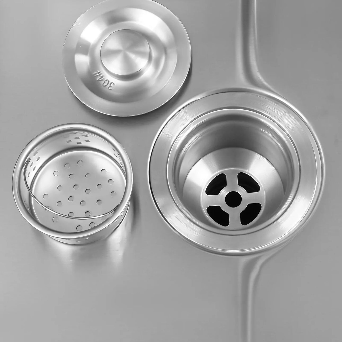 Stainless steel utility sink with single bowl, drain basket, and lid accessories by S And B Enterprise