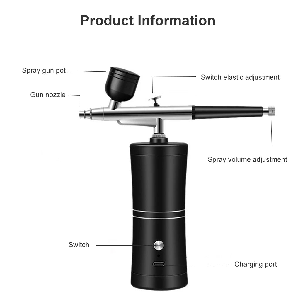 Portable Airbrush With Compressor Kit For Beauty Nail Art Cake Decorating Makeup Model Painting by S And B Enterprise