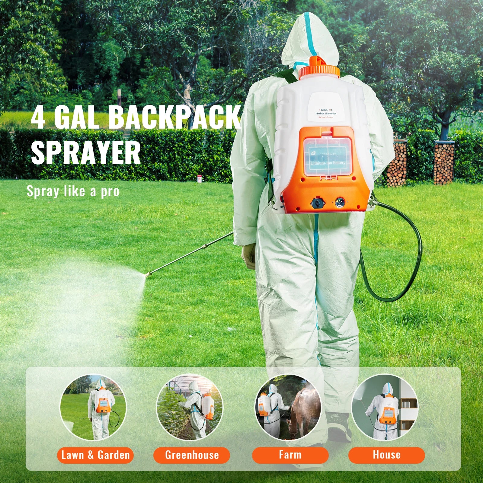 SucceBuy Battery Powered Backpack Sprayer With Adjustable Pressure Nozzles by S And B Enterprise