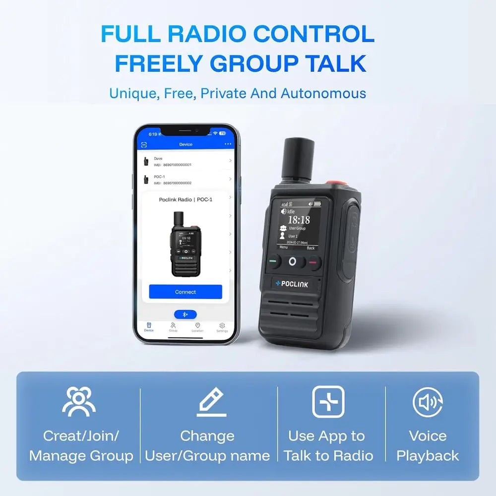 Global Walkie Talkies With Bluetooth And App Control Rechargeable