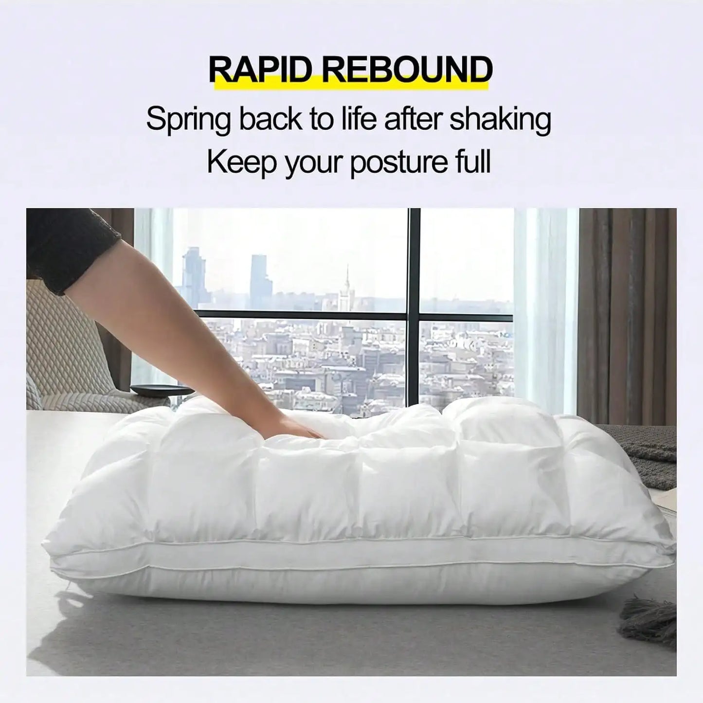 Deluxe Pillow 2-Piece Set With Down Alternative For Side Sleepers by S And B Enterprise