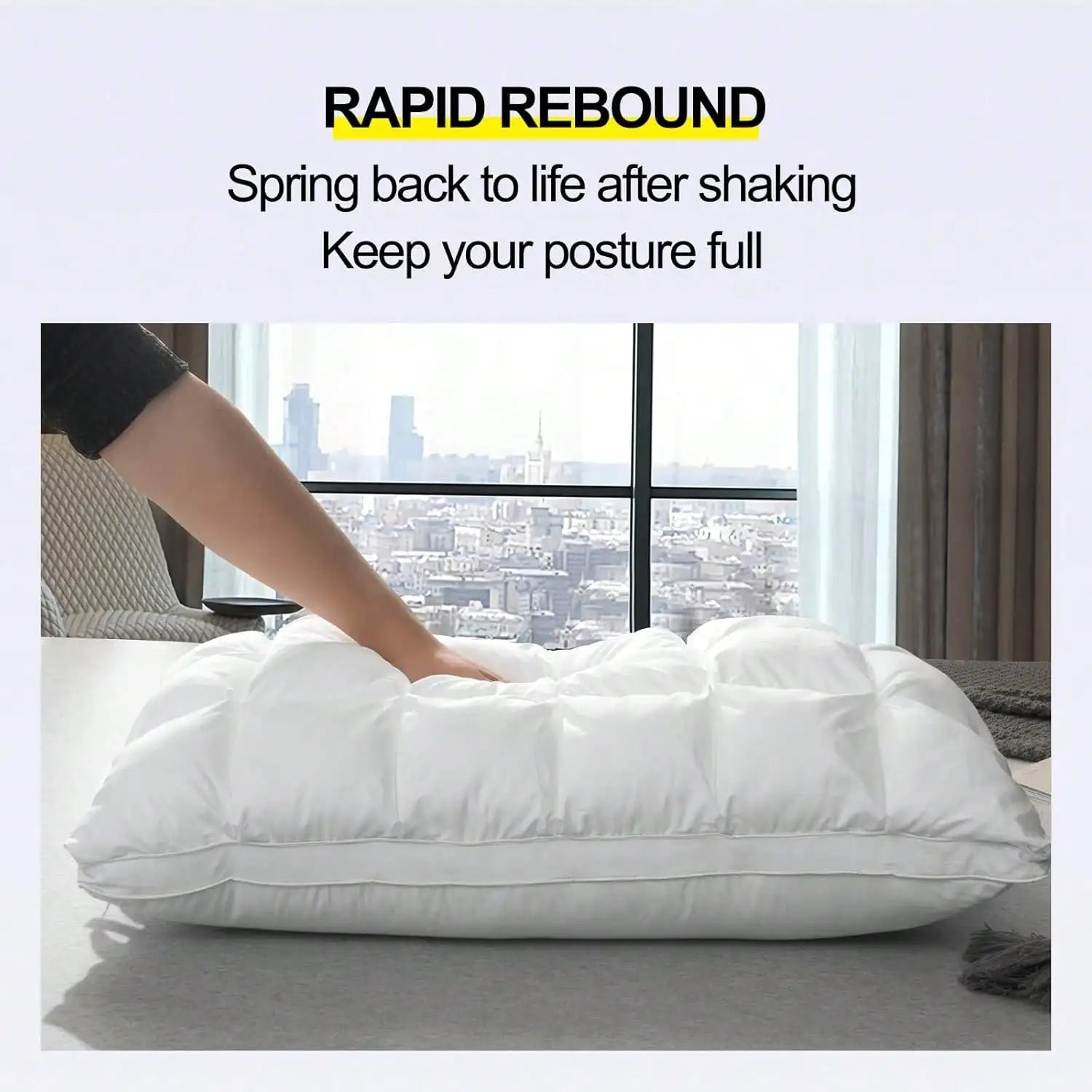 Deluxe Pillow 2-Piece Set With Down Alternative For Side Sleepers by S And B Enterprise