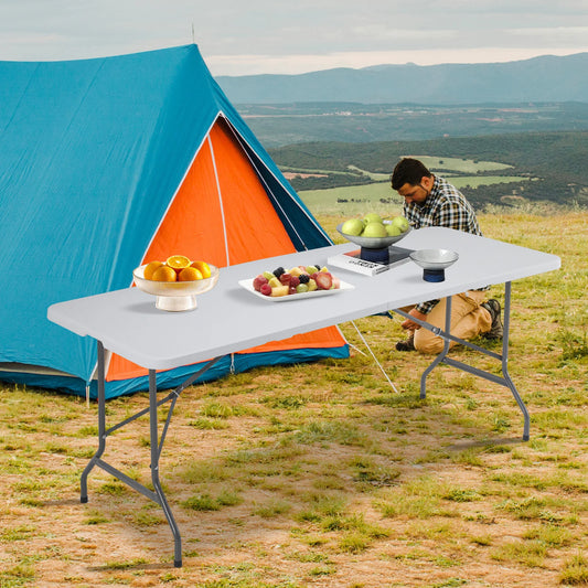JHK Plastic Portable Folding Table With Carrying Handle Safety Lock