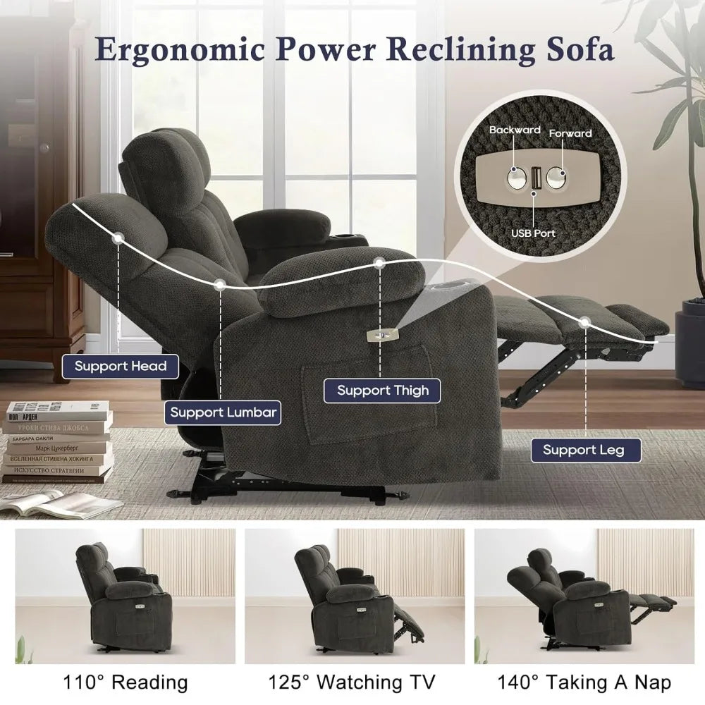 Guangbai Power Reclining Sofa With Heat And Massage by S And B Enterprise